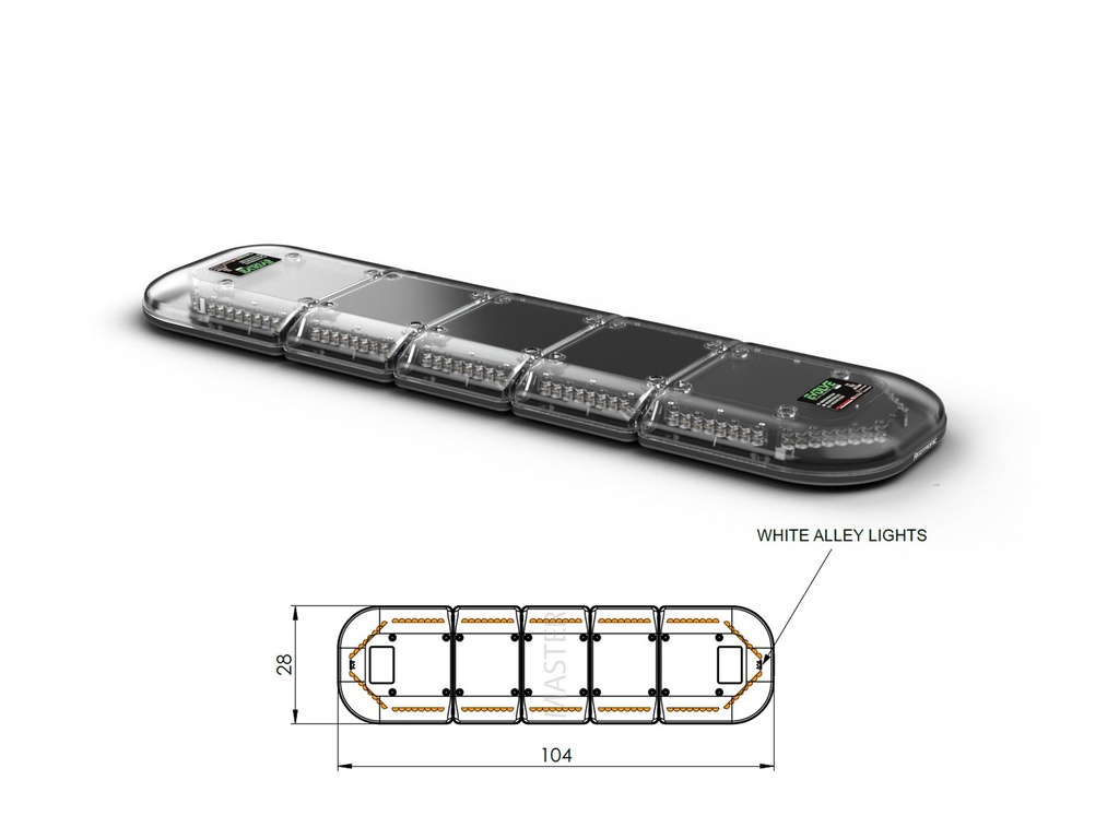 [EV104A_1CXC1+SP_EM108UF-20] EVOLVE Pro Lightbar - Safety (EV104A_1CXC1, Universal Footpack (Adjustable height & Tilt) (SP_EM108UF-20))